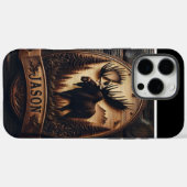 houten eland teken Case-Mate iPhone case (Achterkant (horizontaal))