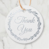 Houten Elegantie Bruiloft Dubbelzijdig Zilveren Fo Bedankjes Labels (Voorkant)