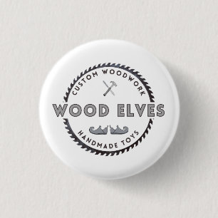 Houten Elfen Verzamelbare Pin Ronde Button 3,2 Cm