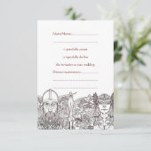 Houten & Fríge Bruiloft RSVP Kaart (Staand voorkant)