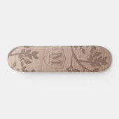Houten gegraveerd bladeren naam monogram skateboard (Horizontaal)