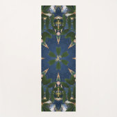 Houten Gouden Heilig Kruis, Groene Botanische Blau Yogamat (Voorkant)