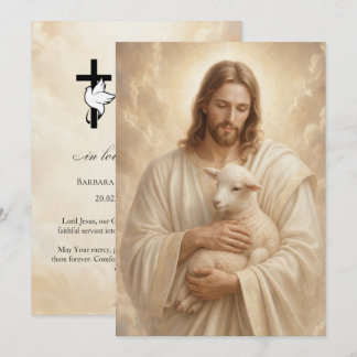 Houten grafprentje Jezus Goede Herder Kaart