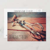 Houten Hand Mixer Retro Recept Kaart (Voorkant / Achterkant)