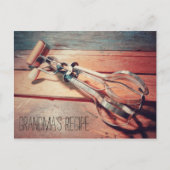 Houten Hand Mixer Retro Recept Kaart (Voorkant)