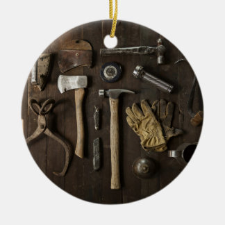 houten handgereedschappen voor tapijten collectie keramisch ornament