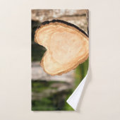 houten hart bad handdoek (Handdoek)