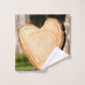houten hart bad handdoek (Wasdoekje)