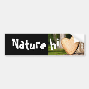 houten hart bumpersticker