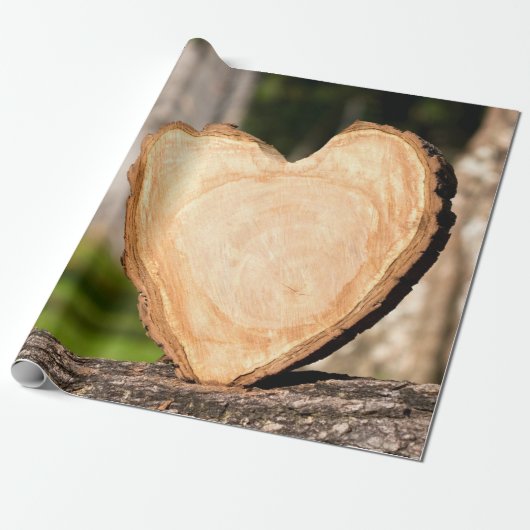 houten hart cadeaupapier (Uitgerold)