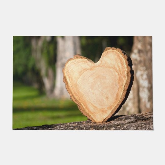 houten hart deurmat (Voorkant)