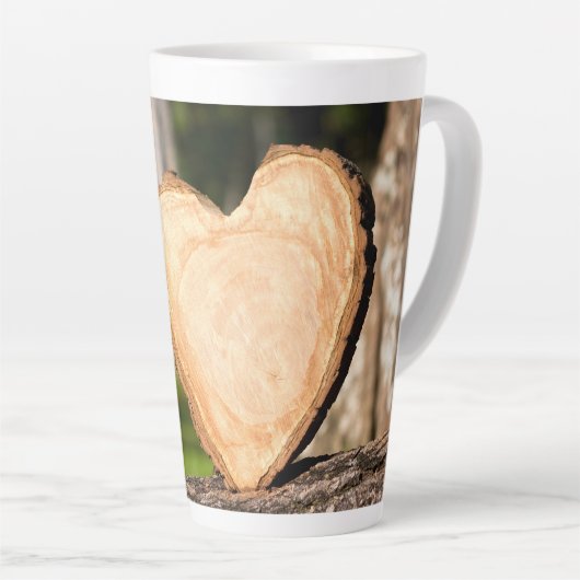 houten hart latte mok (Rechterhoek)