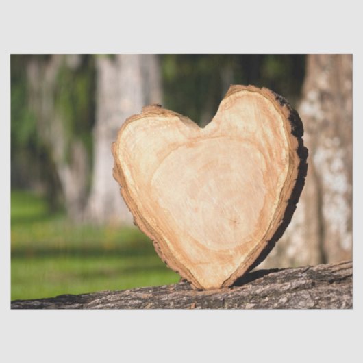 houten hart tissuepapier (Voorkant)