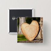 houten hartknop vierkante button 5,1 cm (Voorkant /achterkant)