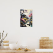 Houten Haven in de Mist Poster (Keuken)