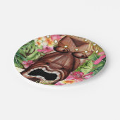 Houten Hawaiiaanse Tiki Luau Summer Birthday Party Papieren Bordje (Gekanteld)