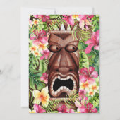 Houten Hawaiian Tiki Luau Zomer Sweet 16 Party Kaart (Achterkant)
