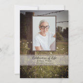 Houten hek Post Wildflowers Viering van het Leven Kaart (Voorkant)