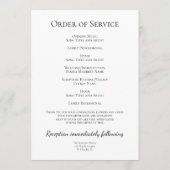 Houten hek Wildflowers Funeral Service Memorial Programma (Achterkant)