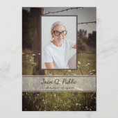 Houten hek Wildflowers Funeral Service Memorial Programma (Voorkant)