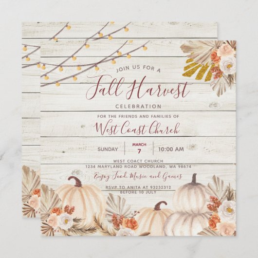 Houten herfst oogstfeest, herfstfeest, herfstgemee kaart (Voorkant / Achterkant)