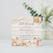 Houten herfst oogstfeest, herfstfeest, herfstgemee kaart (Staand voorkant)