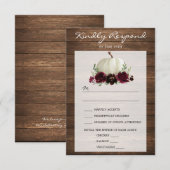 Houten Herfst Pompoen Trouw RSVP Kaart (Voorkant / Achterkant)