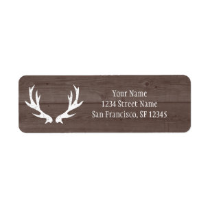 Houten herten gewei bruiloft Retouradres labels
