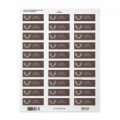 Houten herten gewei bruiloft Retouradres labels (Full Sheet)