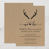 Houten Herten Trouwjubilea Kaart (Voorkant / Achterkant)