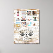 Houten hertenbaby eerste jaar fotocollage canvas afdruk (Voorkant)