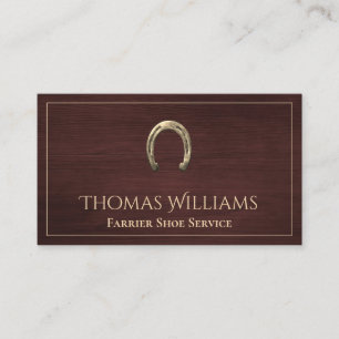 Houten Hoefijzer Paardensportdienst Visitekaartje