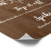 Houten Hot Chocolate Bar Menu Trouwfeest Poster (Hoek)