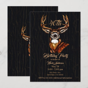 Houten hout Deer Rustic Land Birthday Party Kaart