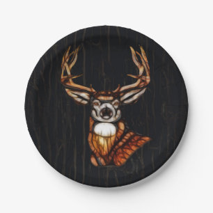 Houten hout Deer Rustic Land - Gepersonaliseerde p Papieren Bordje
