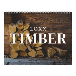 Houten houten log esthetische natuur wand kalender