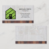 Houten Huis Logo | Bouwer | Marmer Visitekaartje (Voorkant / Achterkant)