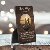 Houten huwelijksjubileum fotolijst op maat met rus fotoplaat