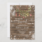 Houten Kerst Ornament Housewarming Feest Kaart (Voorkant)