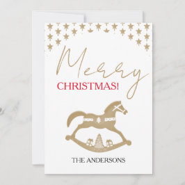 Houten Kerst Rocking Horse Feestdagenkaart
