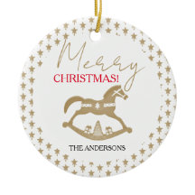 Houten Kerst Rocking Horse