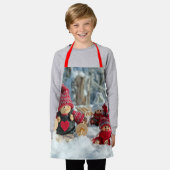 Houten kerstfiguurtjes schort (Gedragen)