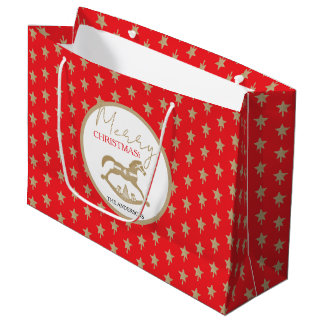 Houten Kerstschommelpaard Groot Cadeauzakje