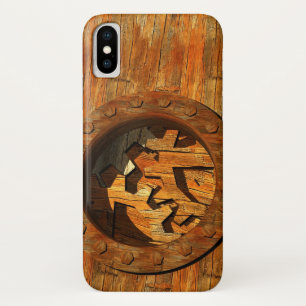 houten klok iPhone x hoesje