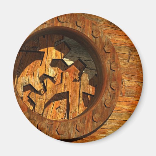 houten klok magneet (Voorkant)