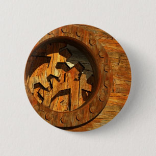 houten klok ronde button 5,7 cm