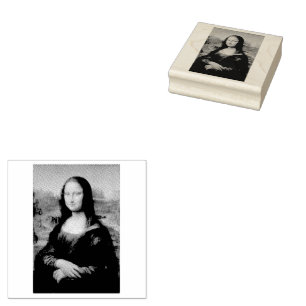 HOUTEN KUNSTSTEMPEL: LEONARDO DA VINCI : De Mona L Rubberstempel