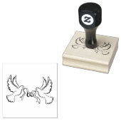 Houten kunststempels/duiven 	rubberstempel (Gestempeld)