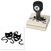 Houten kunststempels/theatermasker 	rubberstempel (Gestempeld)