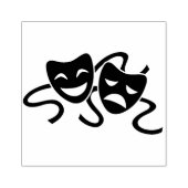Houten kunststempels/theatermasker 	rubberstempel (Afrduk)